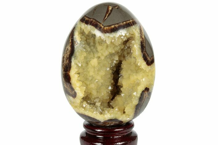Calcite Crystal Filled Septarian Geode Egg - Utah #186567